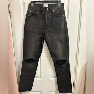 Pistola Cassie Super High Waist Crop Straight - size 26 - color: black